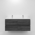 1200mm Dark Grey MDF Bathroom Vanity 4 Drawers Wall Hung Cabinet Only 