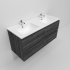 1200mm Dark Grey MDF Bathroom Vanity 4 Drawers Wall Hung Cabinet Only 