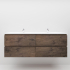 1500mm Dark Oak MDF Bathroom Vanity 4 Drawers Wall Hung Cabinet Only 