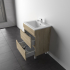 600mm White Oak MDF Bathroom Vanity 2 Drawers Free Standing Cabinet Only
