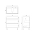 750mm Dark Oak MDF Bathroom Vanity 2 Drawers Free Standing Cabinet Only