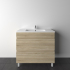 900mm White Oak MDF Bathroom Vanity 2 Drawers Free Standing Cabinet Only