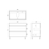 900mm Dark Grey MDF Bathroom Vanity 2 Drawers Free Standing Cabinet Only