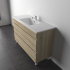 1200mm White Oak MDF Bathroom Vanity 2 Drawers Free Standing Cabinet Only