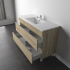 1200mm White Oak MDF Bathroom Vanity 2 Drawers Free Standing Cabinet Only