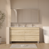 1500mm White Oak MDF Bathroom Vanity 4 Drawers Free Standing Cabinet Only