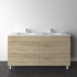 1500mm White Oak MDF Bathroom Vanity 4 Drawers Free Standing Cabinet Only
