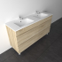 1500mm White Oak MDF Bathroom Vanity 4 Drawers Free Standing Cabinet Only