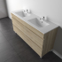1500mm White Oak MDF Bathroom Vanity 4 Drawers Free Standing Cabinet Only