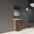 600mm Narrow Dark Oak MDF Bathroom Vanity 2 Doors Free Standing Cabinet Only