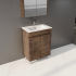 600mm Narrow Dark Oak MDF Bathroom Vanity 2 Doors Free Standing Cabinet Only