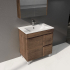 750mm Dark Oak MDF Bathroom Vanity Right Drawers Free Standing Cabinet Only