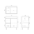 750mm Dark Grey MDF Bathroom Vanity Left Drawers Free Standing Cabinet Only