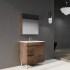 750mm Dark Oak MDF Bathroom Vanity Left Drawers Free Standing Cabinet Only