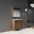 750mm Narrow Dark Oak MDF Bathroom Vanity Right Drawers Free Standing Cabinet Only