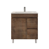 750mm Narrow Dark Oak MDF Bathroom Vanity Right Drawers Free Standing Cabinet Only