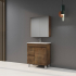 750mm Narrow Dark Oak MDF Bathroom Vanity Left Drawers Free Standing Cabinet Only