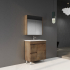 750mm Narrow Dark Oak MDF Bathroom Vanity Left Drawers Free Standing Cabinet Only