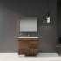 900mm Dark Oak MDF Bathroom Vanity Right Drawers Free Standing Cabinet Only