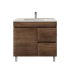 900mm Dark Oak MDF Bathroom Vanity Right Drawers Free Standing Cabinet Only