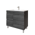 900mm Dark Grey MDF Bathroom Vanity Left Drawers Free Standing Cabinet Only