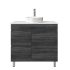 900mm Dark Grey MDF Bathroom Vanity Left Drawers Free Standing Cabinet Only