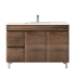 1200mm Dark Oak MDF Bathroom Vanity Left Drawers Free Standing Cabinet Only