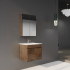 600mm Dark Oak MDF Bathroom Floating Vanity 2 Doors Wall Hung Cabinet Only for Bathroom