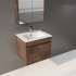 600mm Dark Oak MDF Bathroom Floating Vanity 2 Doors Wall Hung Cabinet Only for Bathroom