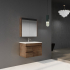 750mm Dark Oak MDF Bathroom Vanity Left Drawers Wall Hung Cabinet Only