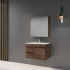 750mm Dark Oak MDF Bathroom Vanity Left Drawers Wall Hung Cabinet Only