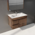 750mm Dark Oak MDF Bathroom Vanity Left Drawers Wall Hung Cabinet Only
