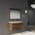 900mm Dark Oak MDF Bathroom Vanity Left Drawers Wall Hung Cabinet Only