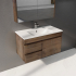 900mm Dark Oak MDF Bathroom Vanity Left Drawers Wall Hung Cabinet Only