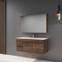 1200mm Dark Oak MDF Bathroom Vanity Left Drawers Wall Hung Cabinet Only