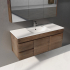 1200mm Dark Oak MDF Bathroom Vanity Left Drawers Wall Hung Cabinet Only
