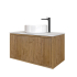 750mm Kiama Prime Oak 1 Drawer Narrow Fluted Wall Hung Vanity Cabinet Only