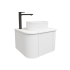 Kiama 600mm Matte White 1 Door Curved Wall Hung Fluted Bathroom Vanity
