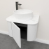Kiama 600mm Matte White 1 Door Curved Wall Hung Fluted Bathroom Vanity