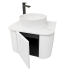 Kiama 600mm Matte White 1 Door Curved Wall Hung Fluted Bathroom Vanity