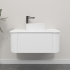 Kiama 950mm Matte White 1 Drawer Curved Wall Hung Fluted Bathroom Vanity