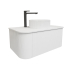 Kiama 950mm Matte White 1 Drawer Curved Wall Hung Fluted Bathroom Vanity