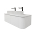Kiama 1200mm Matte White 2 Drawers Curved Wall Hung Fluted Bathroom Vanity