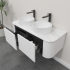 Kiama 1200mm Matte White 2 Drawers Curved Wall Hung Fluted Bathroom Vanity