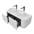 Kiama 1200mm Matte White 2 Drawers Curved Wall Hung Fluted Bathroom Vanity