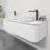 Kiama 1500mm Matte White 2 Drawers Curved Wall Hung Fluted Bathroom Vanity