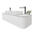 Kiama 1500mm Matte White 2 Drawers Curved Wall Hung Fluted Bathroom Vanity