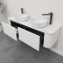 Kiama 1500mm Matte White 2 Drawers Curved Wall Hung Fluted Bathroom Vanity