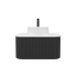 Kiama 750mm Matte Black 1 Drawer Curved Wall Hung Fluted Bathroom Vanity