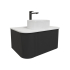 Kiama 750mm Matte Black 1 Drawer Curved Wall Hung Fluted Bathroom Vanity